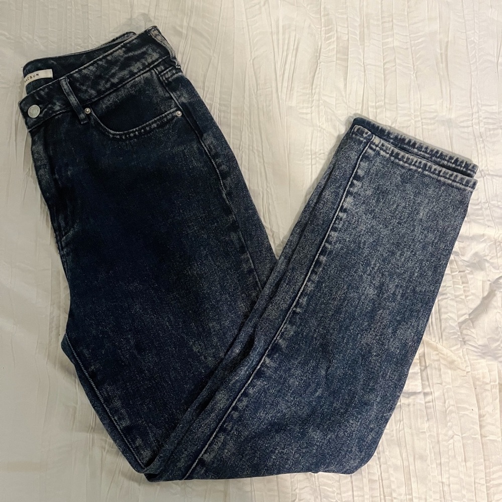 PACSUN Dark Acid Wash Mom Jeans (Size 27)